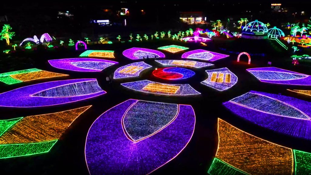 LED로 연출된 태인빛축제 전경