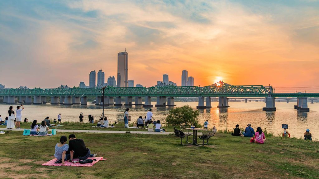 노들섬에서 바라본 63빌딩 방향